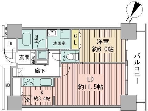 Dグラフォート札幌ステーションタワー(1LDK/21階)の間取り写真