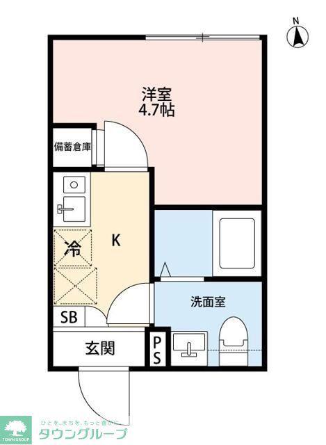 CIEL KAMIKITAZAWA(1K/1階)の間取り写真