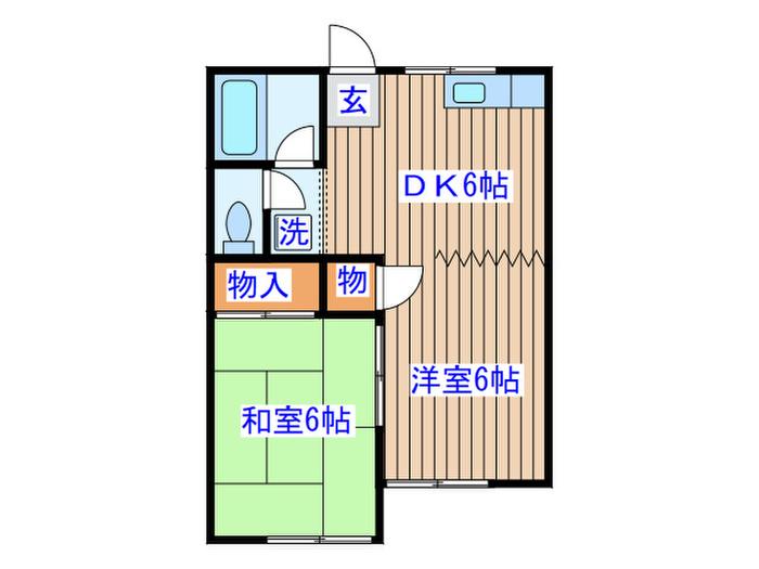 コーポミヤマ(2DK/1階)の間取り写真