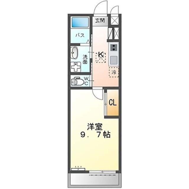 REIZEN II(1K/1階)の間取り写真