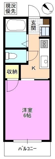 ハイツウエスト(1K/1階)の間取り写真