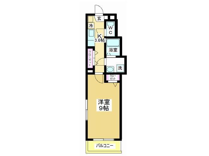 M RAFFINE(1K/1階)の間取り写真
