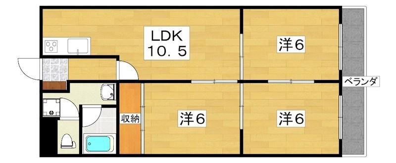 ウィルコート(3LDK/3階)の間取り写真