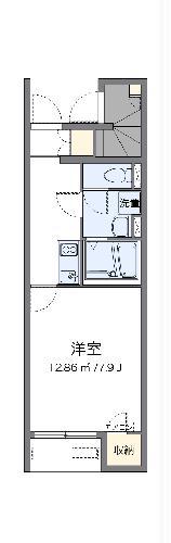 レオネクストすこやか(1K/1階)の間取り写真