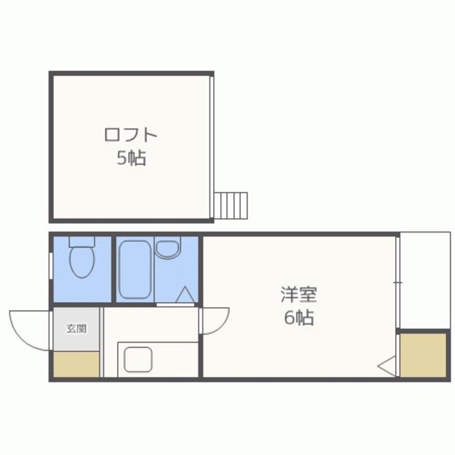 ポラリス山荘通(1K/1階)の間取り写真