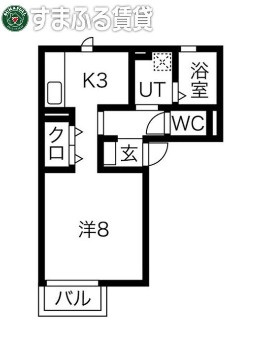 インテレクト(ワンルーム/2階)の間取り写真