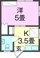大光不動産BLDG.7(1K/1階)の間取り写真