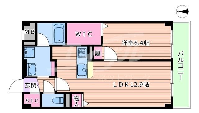 フェリシア江坂(1LDK/10階)の間取り写真