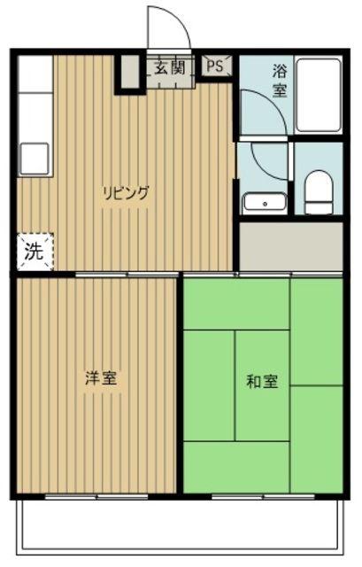 コーラルプラザ(2DK/1階)の間取り写真