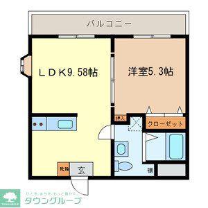 フローレス10番館(1LDK/3階)の間取り写真