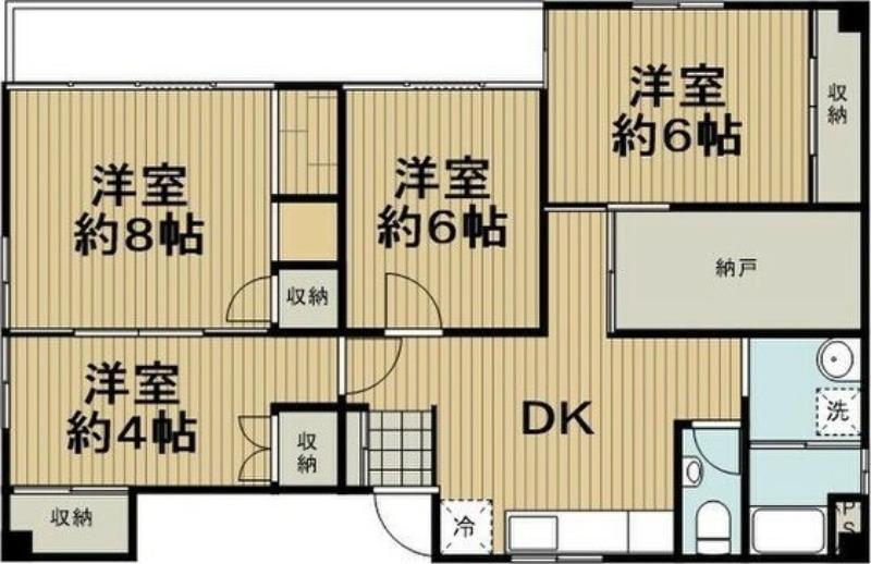 川出ビル(4SDK/3階)の間取り写真