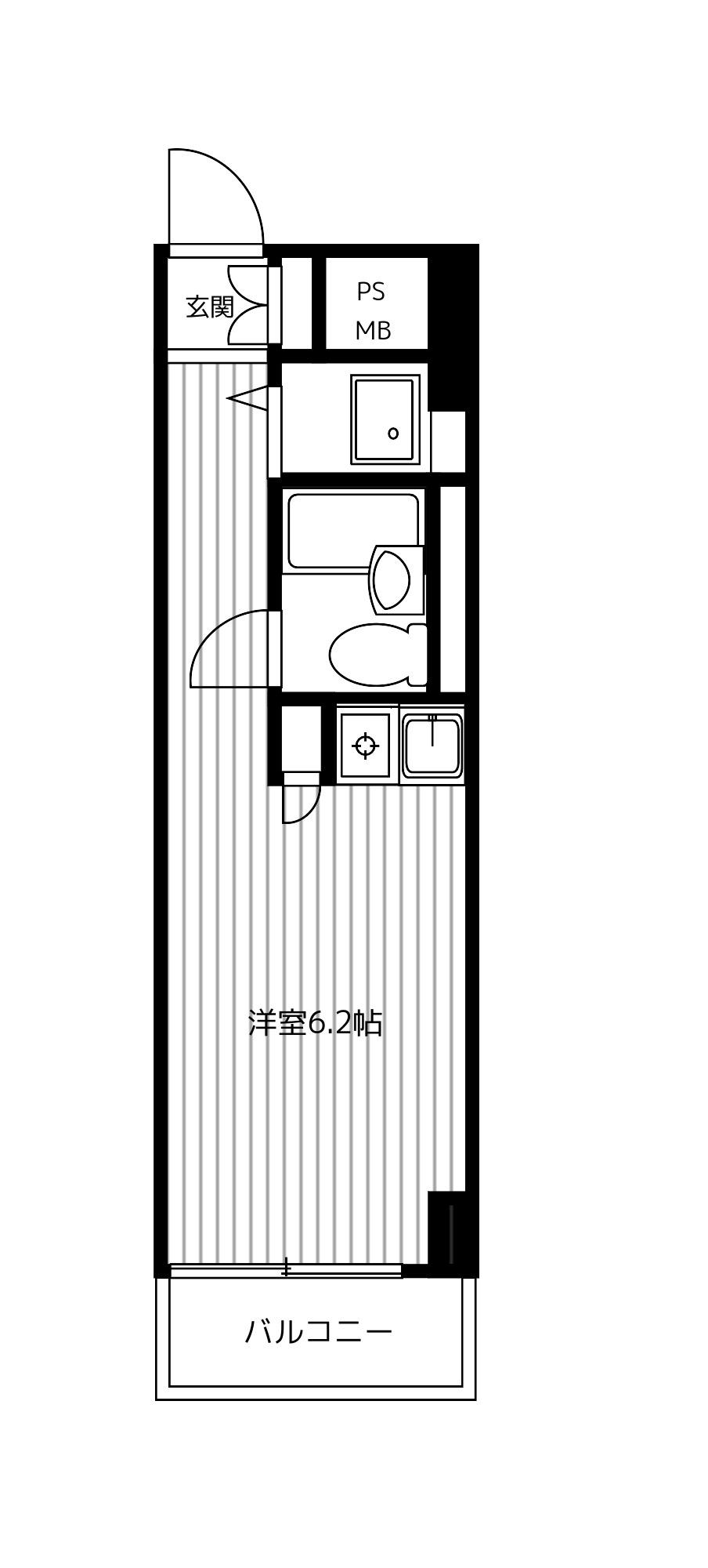 ライオンズマンション川崎第12(ワンルーム/2階)の間取り写真