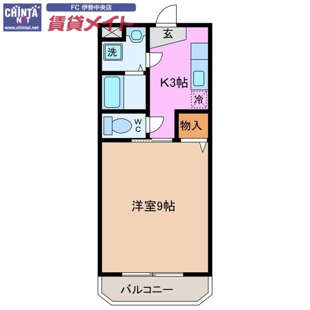 アンジュール小木(1K/5階)の間取り写真