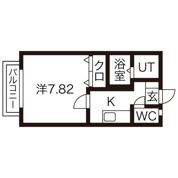 スターディオエス(1K/1階)の間取り写真