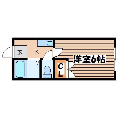 リーベンス台原(1K/1階)の間取り写真