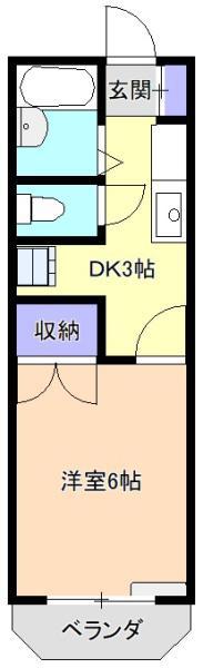 クレアール新所沢(1K/1階)の間取り写真