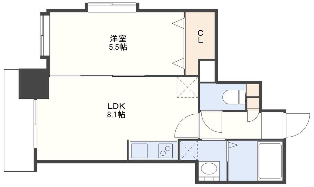アーバス川口町(1LDK/4階)の間取り写真