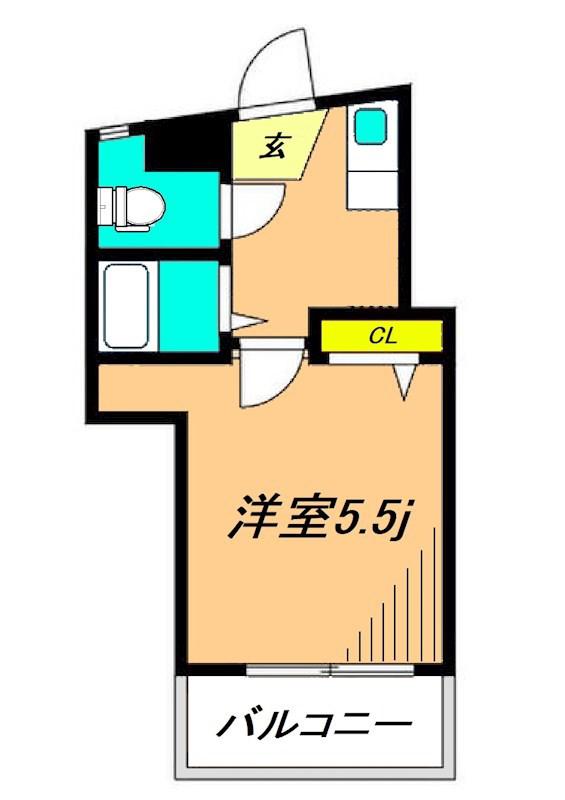 品川ヒルズレジデンス(1K/2階)の間取り写真