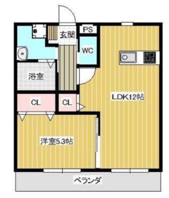AL CUORE(1LDK/5階)の間取り写真
