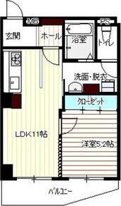 アルファ八田(1LDK/3階)の間取り写真