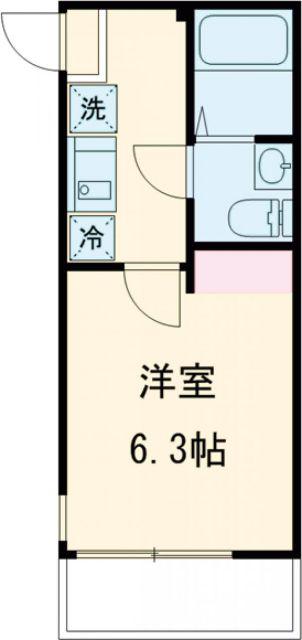 RICO小田急相模原(1K/2階)の間取り写真