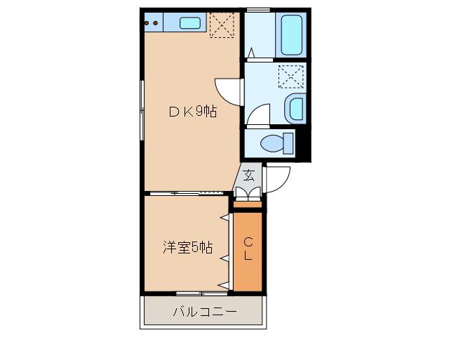 フロンティアゲート(1DK/2階)の間取り写真