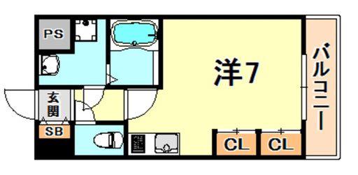 ベルヴィ六甲(ワンルーム/2階)の間取り写真