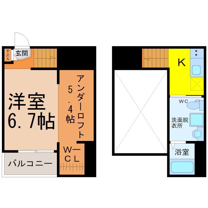 グレーシア(1K/1階)の間取り写真