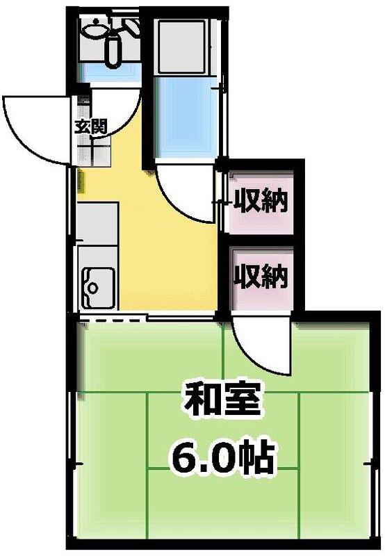 いずみ荘(1K/1階)の間取り写真