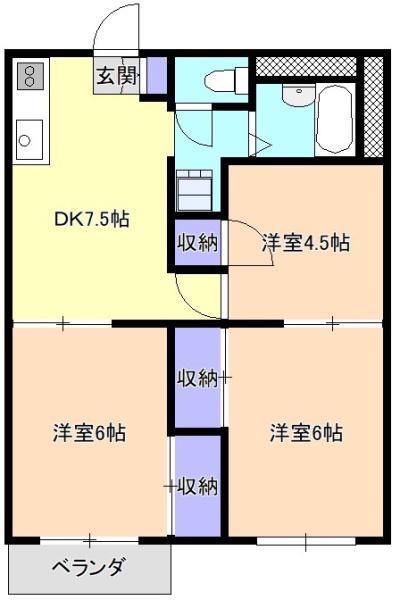 プラザ幸喜(3DK/3階)の間取り写真