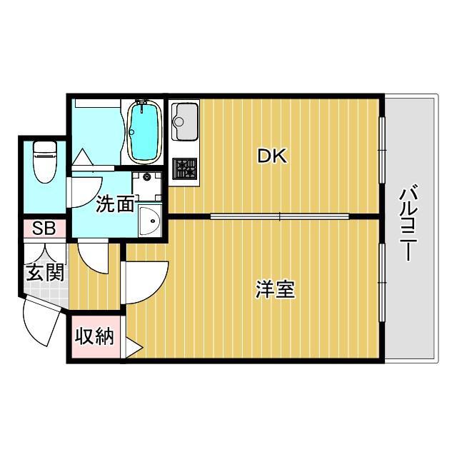 エスポアール(1DK/1階)の間取り写真