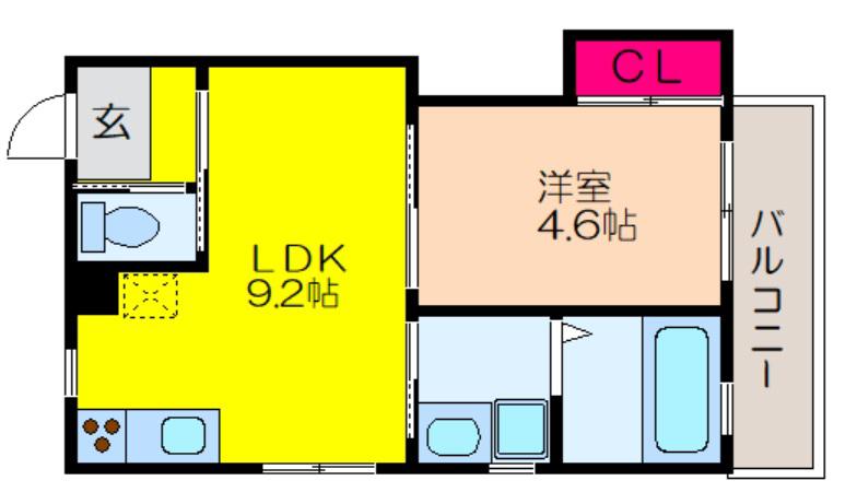 アライアンス深井清水町(1LDK/3階)の間取り写真