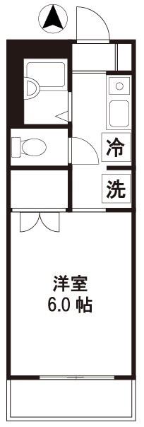 シャルマン西巣鴨(1K/3階)の間取り写真