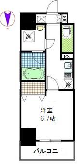 URBAN FLATS千葉中央(1K/7階)の間取り写真