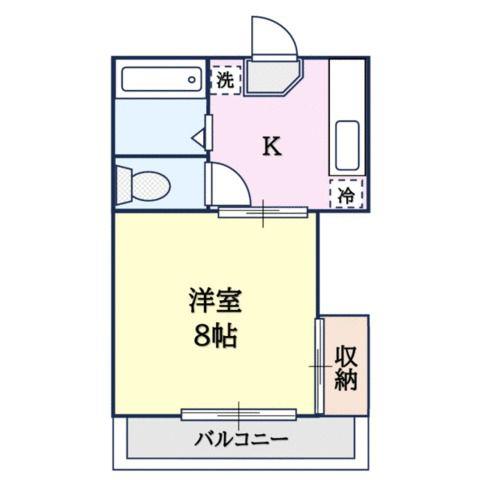 ラ・コート(1K/2階)の間取り写真