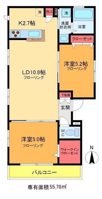 サン スイート 亀戸(2LDK/2階)の間取り写真