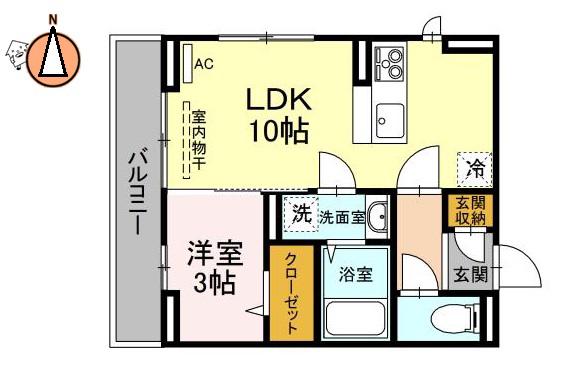 エル・ソル南庄町(1LDK/1階)の間取り写真