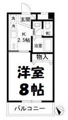 ホーメスト北原T・M(1K/3階)の間取り写真