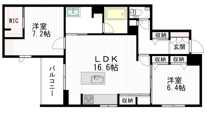 K-CRAT(2LDK/3階)の間取り写真