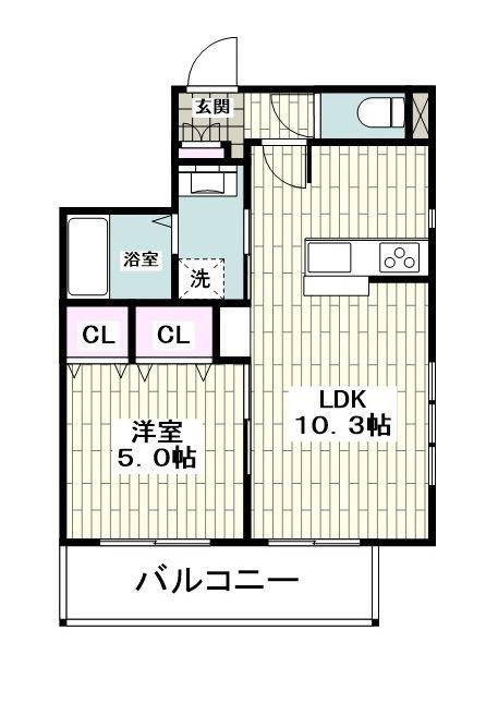 ノーブルグリシーヌ(1LDK/3階)の間取り写真