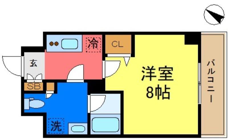 ミライズ新小岩マーロ(1K/3階)の間取り写真