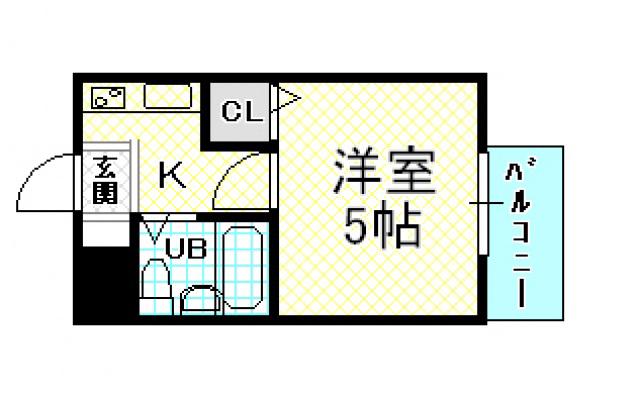 エストブラン(1K/1階)の間取り写真
