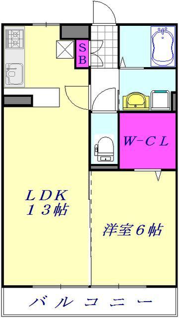 メゾン・アンソレイエ(1LDK/1階)の間取り写真