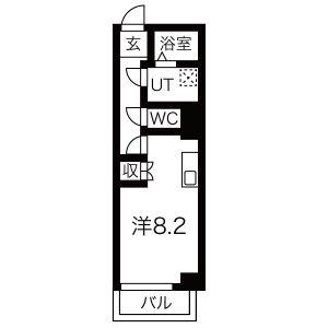ステージ中央(ワンルーム/3階)の間取り写真