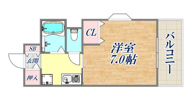 クレストイズミ(1K/5階)の間取り写真