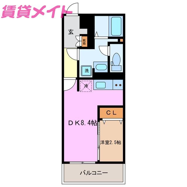 エムズハウス蓮見(1DK/4階)の間取り写真
