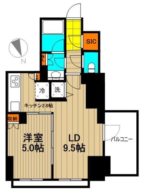 ザ・パークハウス築地入船(1LDK/2階)の間取り写真