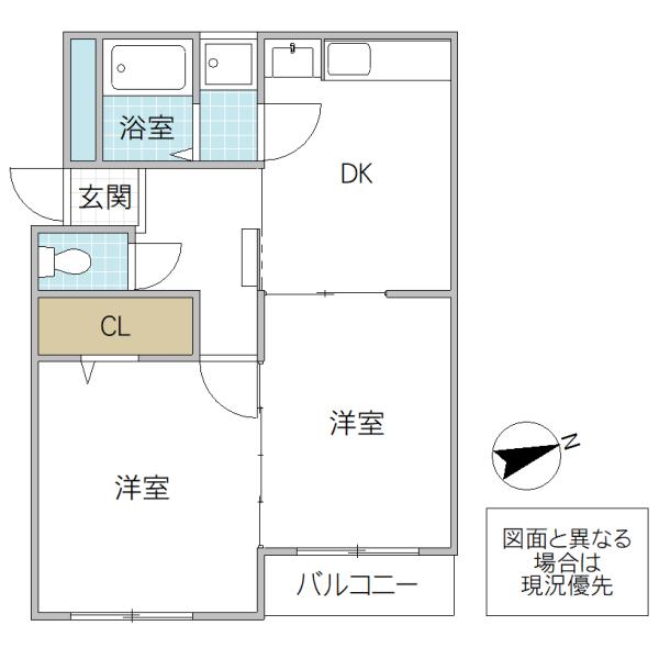 グリーンハイツ(2DK/3階)の間取り写真
