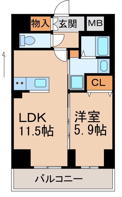 グランメール田中町(1LDK/7階)の間取り写真