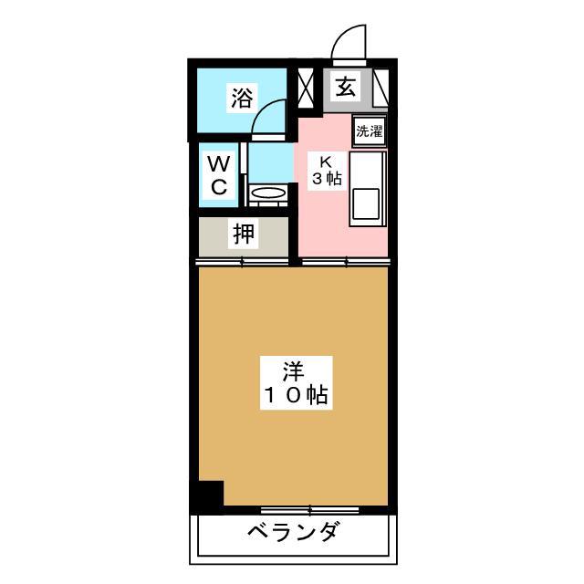 プレジデント穂高(1K/2階)の間取り写真